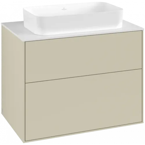 Villeroy & Boch Finion Тумба под раковину, с подсветкой, 2 выдвижных ящика, 800 x 603 x 501 mm, Silk Grey Matt Lacquer G63100HJ