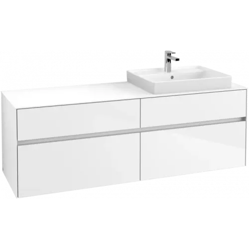 Villeroy & Boch Collaro Тумба под раковину, 4 выдвижных ящика, 1600 x 548 x 500 mm, Glossy White / Glossy White C02300DH