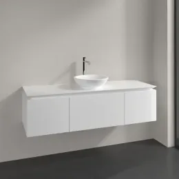 Villeroy & Boch Legato Тумба под раковину, 3 выдвижных ящика, 1400 x 380 x 500 mm, Glossy White / Glossy White B58500DH