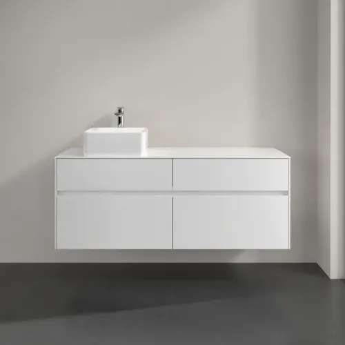 Villeroy & Boch Collaro Тумба под раковину, с подсветкой, 4 выдвижных ящика, 1400 x 548 x 500 mm, Glossy White / Glossy White C046B0DH