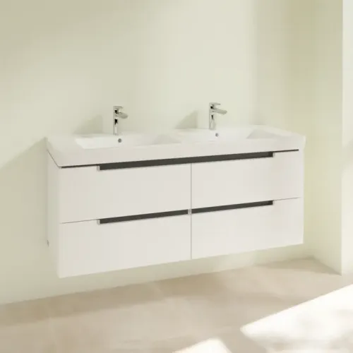 Villeroy & Boch Subway 2.0 Тумба под раковину, 4 выдвижных ящика, 1287 x 520 x 449 mm, Glossy White A69900DH