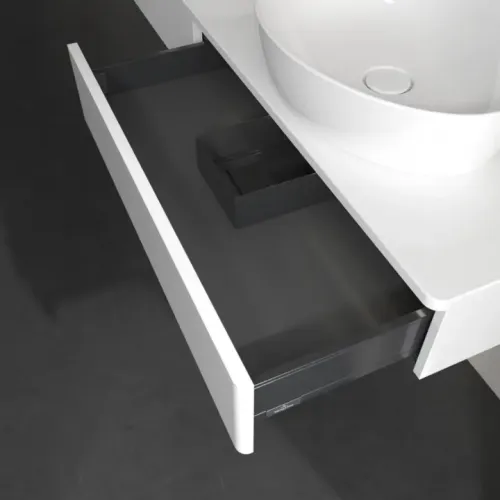Villeroy & Boch Antao Тумба под раковину, с подсветкой, 2 выдвижных ящика, 1600 x 190 x 500 mm, лицевая поверхность без текстурированной отделки, Glossy White Lacquer / Glossy White Lacquer L17010GF