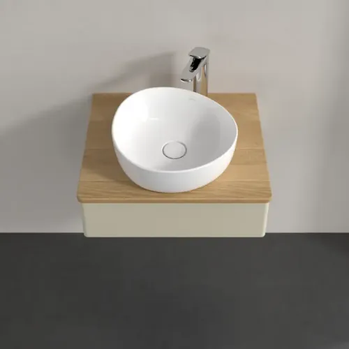 Villeroy & Boch Antao Тумба под раковину, с подсветкой, 1 выдвижной ящик, 600 x 190 x 500 mm, лицевая поверхность без текстурированной отделки, Silk Grey Matt Lacquer / Honey Oak L07051HJ