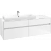 Villeroy & Boch Collaro Тумба под раковину, с подсветкой, 4 выдвижных ящика, 1600 x 548 x 500 mm, Glossy White / Glossy White C029B0DH