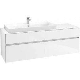 Villeroy & Boch Collaro Тумба под раковину, с подсветкой, 4 выдвижных ящика, 1600 x 548 x 500 mm, Glossy White / Glossy White C029B0DH