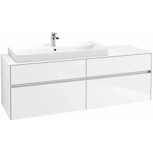 Villeroy & Boch Collaro Тумба под раковину, с подсветкой, 4 выдвижных ящика, 1600 x 548 x 500 mm, Glossy White / Glossy White C029B0DH
