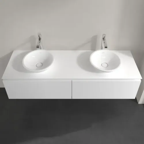 Villeroy & Boch Legato Тумба под раковину, 2 выдвижных ящика, 1600 x 380 x 500 mm, Glossy White / Glossy White B59900DH