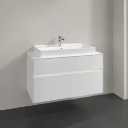 Villeroy & Boch Collaro Тумба под раковину, с подсветкой, 2 выдвижных ящика, 1000 x 548 x 500 mm, Glossy White / Glossy White C020B0DH