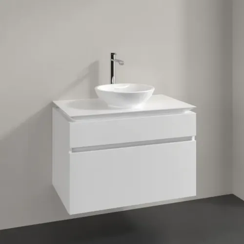 Villeroy & Boch Legato Тумба под раковину, 2 выдвижных ящика, 800 x 550 x 500 mm, Glossy White / Glossy White B57000DH