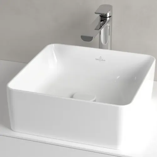 Villeroy & Boch Collaro Раковина для установки на столешницу, 380 x 380 x 145 mm, Альпийский белый, без перелива 4A213801
