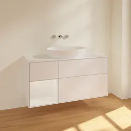 Villeroy & Boch Finion Тумба под раковину, с подсветкой, 3 выдвижных ящика, 1200 x 603 x 501 mm, Glossy White Lacquer / Glossy White Lacquer FA61GFGF
