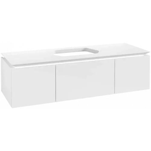 Villeroy & Boch Legato Тумба под раковину, 3 выдвижных ящика, 1400 x 380 x 500 mm, Glossy White / Glossy White B75900DH