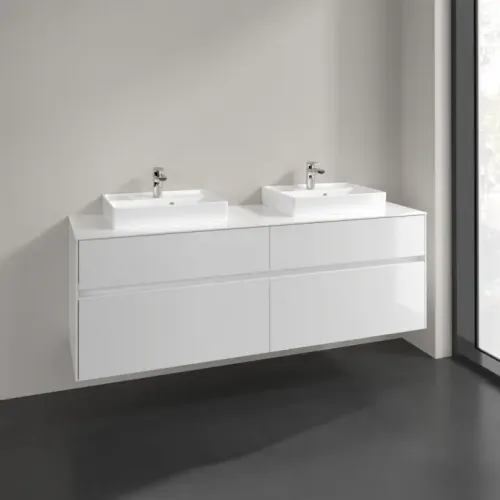 Villeroy & Boch Collaro Тумба под раковину, 4 выдвижных ящика, 1600 x 548 x 500 mm, Glossy White / Glossy White C02100DH