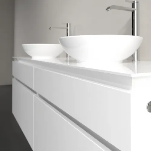 Villeroy & Boch Legato Тумба под раковину, с подсветкой, 4 выдвижных ящика, 1600 x 550 x 500 mm, Glossy White / Glossy White B600L0DH