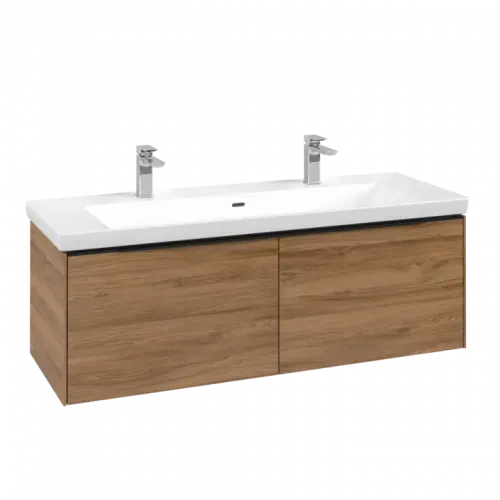 Villeroy & Boch Subway 3.0 Тумба под раковину, 2 выдвижных ящика, 1272 x 429 x 478 mm, Oak Kansas C60101RH