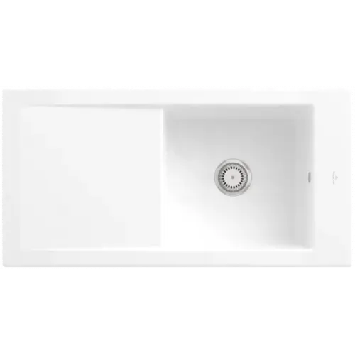 Villeroy & Boch Timeline 60 Мойка, включая Комплект слива с ручным управлением, выкл Керамика, 1000 x 510 mm, Snow White CeramicPlus 679001KG