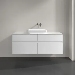Villeroy & Boch Collaro Тумба под раковину, с подсветкой, 4 выдвижных ящика, 1400 x 548 x 500 mm, Glossy White / Glossy White C116B0DH