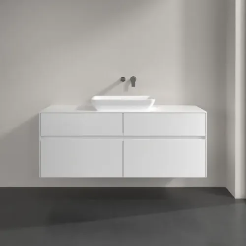 Villeroy & Boch Collaro Тумба под раковину, с подсветкой, 4 выдвижных ящика, 1400 x 548 x 500 mm, Glossy White / Glossy White C116B0DH