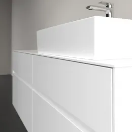 Villeroy & Boch Collaro Тумба под раковину, с подсветкой, 4 выдвижных ящика, 1400 x 548 x 500 mm, Glossy White / Glossy White C133B0DH