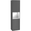 Villeroy & Boch Finion Шкаф-пенал, с подсветкой, 2 двери, 418 x 1516 x 270 mm, Silk Grey Matt Lacquer / Glossy White Lacquer F470GFHJ