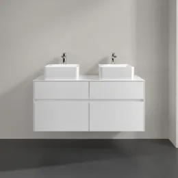 Villeroy & Boch Collaro Тумба под раковину, с подсветкой, 4 выдвижных ящика, 1200 x 548 x 500 mm, Glossy White / Glossy White C044B0DH