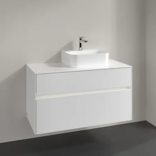 Villeroy & Boch Collaro Тумба под раковину, с подсветкой, 2 выдвижных ящика, 1000 x 548 x 500 mm, Glossy White / Glossy White C096B0DH