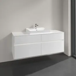 Villeroy & Boch Collaro Тумба под раковину, с подсветкой, 4 выдвижных ящика, 1400 x 548 x 500 mm, Glossy White / Glossy White C084B0DH