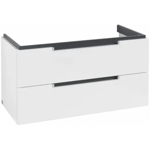 Villeroy & Boch Subway 2.0 Тумба под раковину, 2 выдвижных ящика, 987 x 520 x 449 mm, Glossy White A69700DH