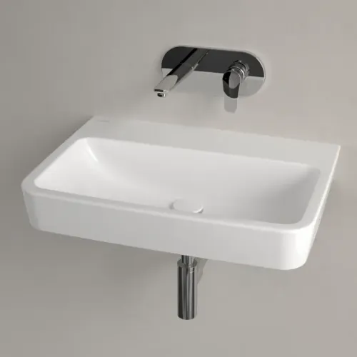 Villeroy & Boch O.novo Pаковина, 650 x 460 x 175 mm, Альпийский белый, без перелива, задняя сторона и нижняя сторона шлифованные 4A41KF01