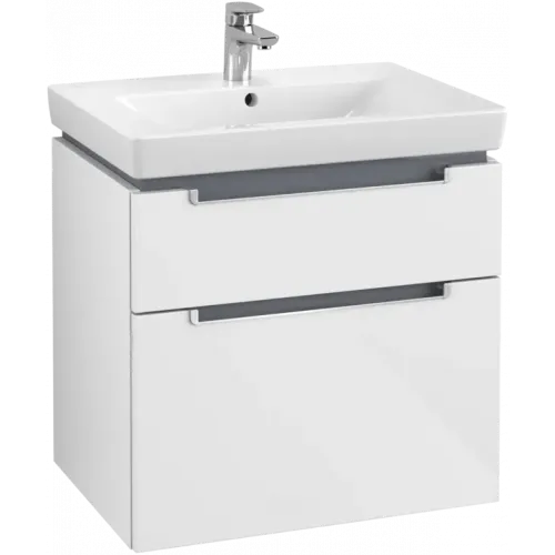 Villeroy & Boch Subway 2.0 Тумба под раковину, 2 выдвижных ящика, 637 x 590 x 454 mm, Glossy White A91000DH