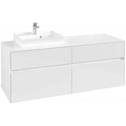 Villeroy & Boch Collaro Тумба под раковину, 4 выдвижных ящика, 1400 x 548 x 500 mm, Glossy White / Glossy White C07400DH