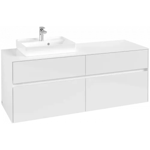 Villeroy & Boch Collaro Тумба под раковину, 4 выдвижных ящика, 1400 x 548 x 500 mm, Glossy White / Glossy White C07400DH