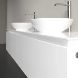 Villeroy & Boch Legato Тумба под раковину, с подсветкой, 2 выдвижных ящика, 1600 x 380 x 500 mm, Glossy White / Glossy White B599L0DH
