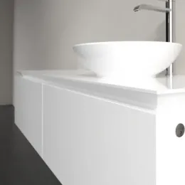 Villeroy & Boch Legato Тумба под раковину, с подсветкой, 2 выдвижных ящика, 1400 x 380 x 500 mm, Glossy White / Glossy White B589L0DH