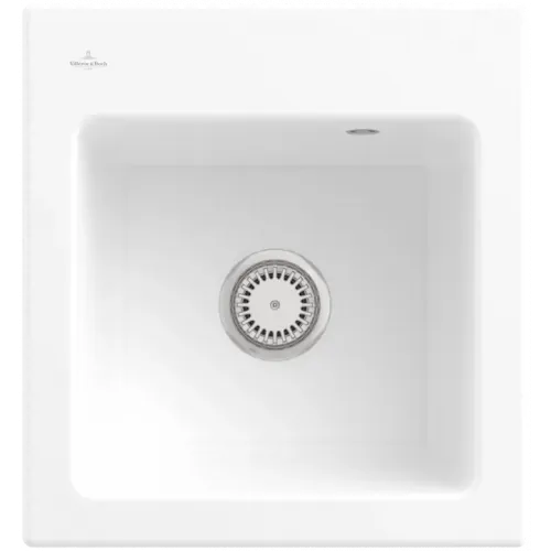 Villeroy & Boch Subway 45 XS Мойка, включая Комплект слива с ручным управлением, выкл Керамика, 475 x 510 mm, Альпийский белый CeramicPlus 678101R1