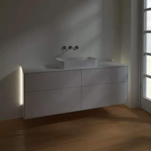 Villeroy & Boch Finion Тумба под раковину, с подсветкой, 4 выдвижных ящика, 1600 x 603 x 501 mm, Glossy White Lacquer G73100GF