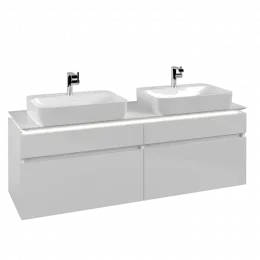 Villeroy & Boch Legato Тумба под раковину, с подсветкой, 4 выдвижных ящика, 1600 x 550 x 500 mm, Glossy White / Glossy White B768L0DH