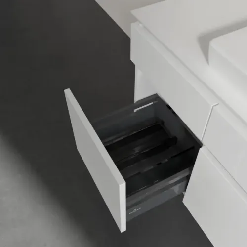 Villeroy & Boch Legato Тумба под раковину, 5 выдвижных ящиков, 1400 x 550 x 500 mm, Glossy White / Glossy White B69900DH