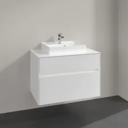 Villeroy & Boch Collaro Тумба под раковину, с подсветкой, 2 выдвижных ящика, 800 x 548 x 500 mm, Glossy White / Glossy White C069B0DH
