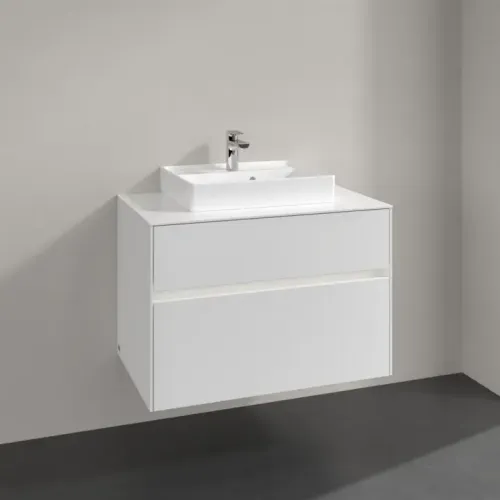 Villeroy & Boch Collaro Тумба под раковину, с подсветкой, 2 выдвижных ящика, 800 x 548 x 500 mm, Glossy White / Glossy White C069B0DH