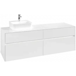 Villeroy & Boch Collaro Тумба под раковину, с подсветкой, 4 выдвижных ящика, 1600 x 548 x 500 mm, Glossy White / Glossy White C105B0DH