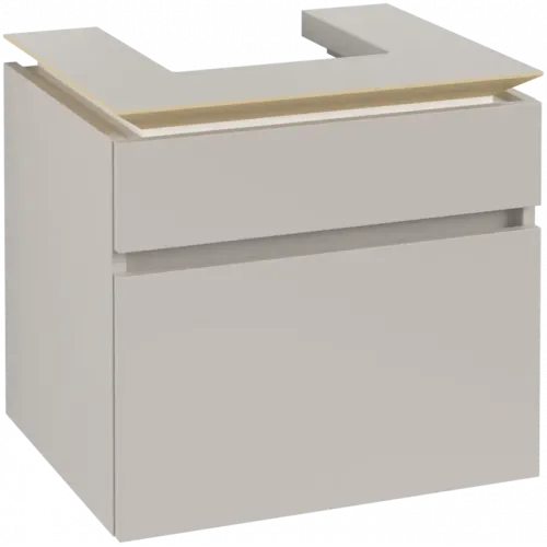 Villeroy & Boch Legato Тумба под раковину, 2 выдвижных ящика, 600 x 550 x 500 mm, Soft Grey / Soft Grey B73200VK