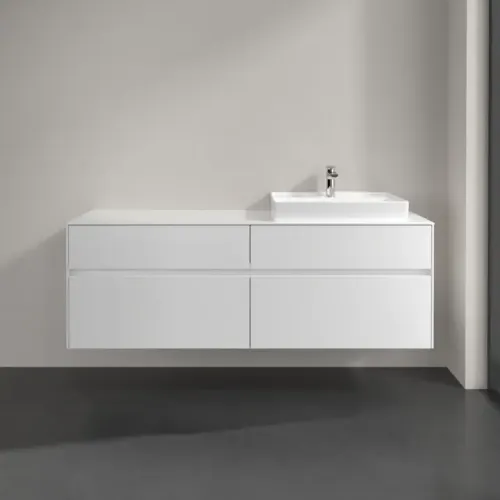 Villeroy & Boch Collaro Тумба под раковину, с подсветкой, 4 выдвижных ящика, 1600 x 548 x 500 mm, Glossy White / Glossy White C023B0DH