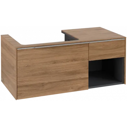 Villeroy & Boch Subway 3.0 Тумба под раковину, с подсветкой, 2 выдвижных ящика, 1001 x 423 x 516 mm, Oak Kansas / Oak Kansas C572L0RH