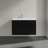 Villeroy & Boch Venticello Тумба под раковину, 2 выдвижных ящика, 953 x 590 x 502 mm, Black Matt Lacquer / Black Matt Lacquer A92701PD