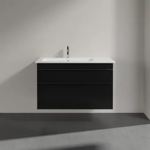 Villeroy & Boch Venticello Тумба под раковину, 2 выдвижных ящика, 953 x 590 x 502 mm, Black Matt Lacquer / Black Matt Lacquer A92701PD