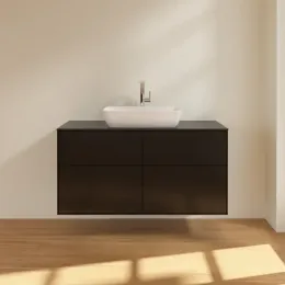 Villeroy & Boch Finion Тумба под раковину, 4 выдвижных ящика, 1200 x 603 x 501 mm, Black Matt Lacquer F79200PD