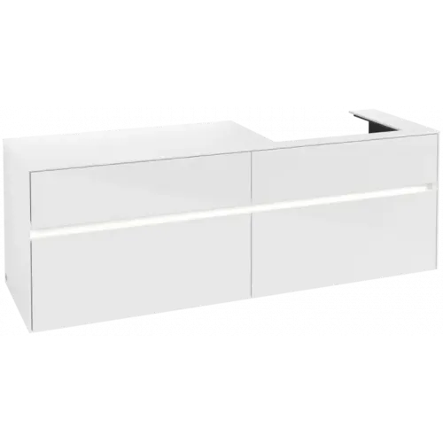 Villeroy & Boch Collaro Тумба под раковину, с подсветкой, 4 выдвижных ящика, 1600 x 548 x 500 mm, Glossy White / Glossy White C023B0DH