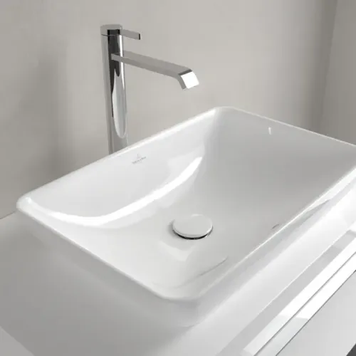 Villeroy & Boch Venticello Надстраиваемый полуутопленный умывальник, 555 x 360 x 110 mm, Альпийский белый, с переливом 41135501