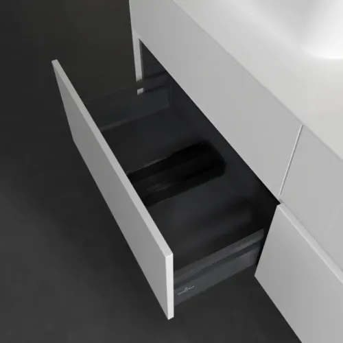 Villeroy & Boch Collaro Тумба под раковину, с подсветкой, 4 выдвижных ящика, 1400 x 548 x 500 mm, Glossy White / Glossy White C101B0DH